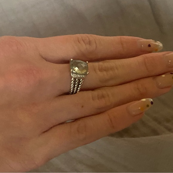 David Yurman Petite Wheaton Prasiolite & Diamond Ring - Picture 9 of 13